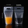 30pcs Reusable Juice Bags; Clear Drink Pouches Bags; 500ml/16.9oz; Disposable Plastic Zipper Juice Bags; Smoothie Drinks Container Bags