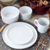 20pc Stoneware Luxmatte Dinnerware Set White