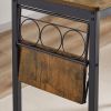 Bar Table Set with wine bottle storage rack. Rustic Brown,47.24'' L x 15.75'' W x 35.43'' H.