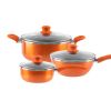 Nonstick Pot and Pan Set-Wok, Soup, Milk Pot Set Orange