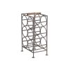 17 Inch Industrial Wine Rack Holder, Rectangular Iron Frame, 6 Bottle Storage, Gunmetal Gray