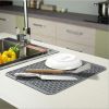 Dish Drying Mat Flexible Silicone Rubber Mat Heat Resistant Silicone Trivet Counter Top Mat Dish Draining Mat Sink Mat Place Mat Kitchen Sink Mat