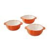 14.2-Ounce Ceramic Orange Pumpkin Mini Cocottes Set, 3 Count