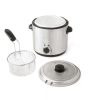 Deep Fryer, Clear,2QT Round Capacity,Stainless Steel,Detachable Basket