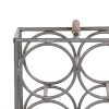 17 Inch Industrial Wine Rack Holder, Rectangular Iron Frame, 6 Bottle Storage, Gunmetal Gray