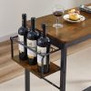 Bar Table Set with wine bottle storage rack. Rustic Brown,47.24'' L x 15.75'' W x 35.43'' H.