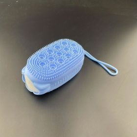 Silicone Bath Brush, Exfoliating Body Scrub Brush, Double-Sided Silicone Bath Massage Brush, For Skin Exfoliation And Skin Cleansing (Color: Blue)