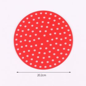 1pc 7.5in/8in/9in Air Fryer Liner Silicone Air Fryer Mat (Color: Red)