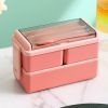 Portable Hermetic Grid Lunch Box School Children Student Bento Box With Fork Spoon Leakproof Microwavable Prevent Odor School