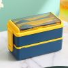 Portable Hermetic Grid Lunch Box School Children Student Bento Box With Fork Spoon Leakproof Microwavable Prevent Odor School