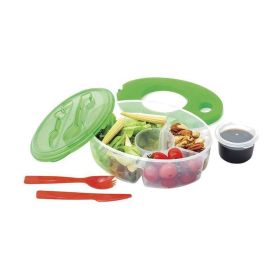 Reusable Salad Lunch Dressing Sauce Box (Color: Green)