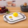 Multifunctional Folding Chopping Board Washing Basin Drain Basket RV Kitchen Supplies Folding Vegetable Basket