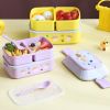 Lunch Box Bento Box For School Kids Worker Microwave Dinnerware Food Storage Container Portable Tableware Double Layer Lunchbox